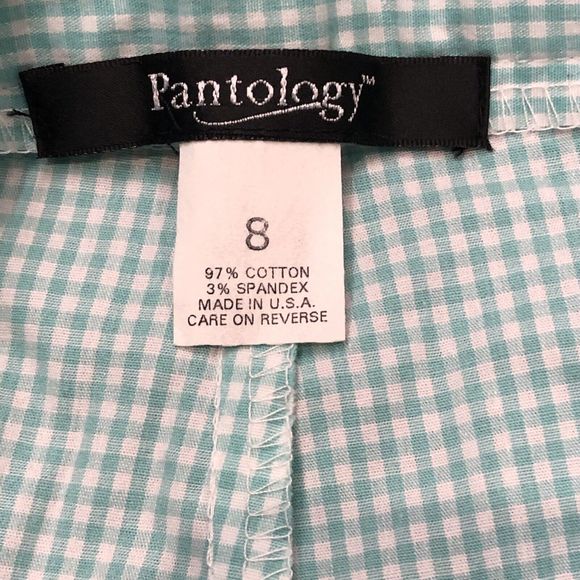Pantology Blue & White Cotton/Spandex cuffed Women Capri Pants NEW SZ 8 - Picture 8 of 13